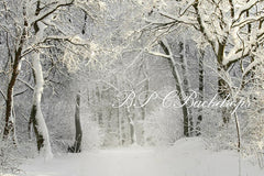 Aperturee - Christmas Winter Snow Snowy Forest Photography Backdrop