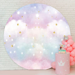Aperturee - Circle Colored Clouds Happy Birthday Backdrop