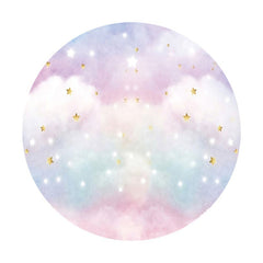 Aperturee - Circle Colored Clouds Happy Birthday Backdrop