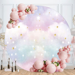 Aperturee - Circle Colored Clouds Happy Birthday Backdrop