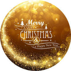 Aperturee - Circle Gold Glitter Bokeh Christmas Backdrop