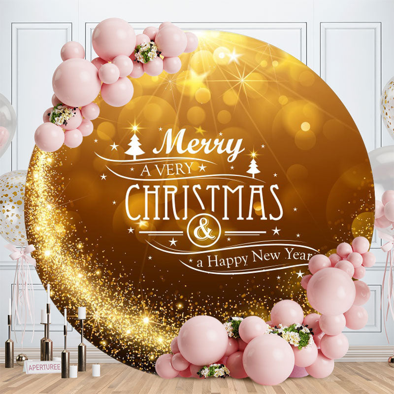 Aperturee - Circle Gold Glitter Bokeh Christmas Backdrop