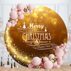 Aperturee - Circle Gold Glitter Bokeh Christmas Backdrop
