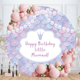 Aperturee - Circle Happy Birthday Little Mermaid Backdrop