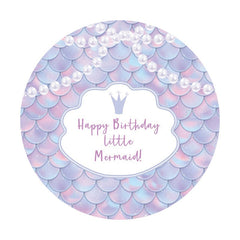 Aperturee - Circle Happy Birthday Little Mermaid Backdrop