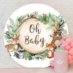 Aperturee - Circle Jungle Forest Animals Kids Baby Shower Backdrop