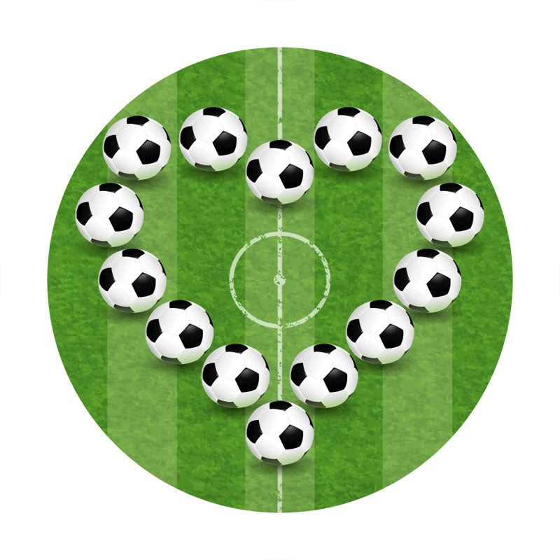 Aperturee - Circle Love Soccer Happy Boys Birthday Backdrop