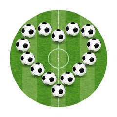Aperturee - Circle Love Soccer Happy Boys Birthday Backdrop