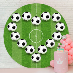 Aperturee - Circle Love Soccer Happy Boys Birthday Backdrop