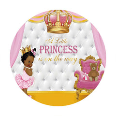Aperturee - Circle Pink Little Princess Baby Shower Backdrops