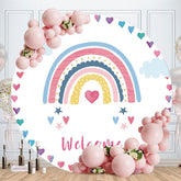 Aperturee - Circle Rainbow Cloud Welcome Birthday Party Backdrop