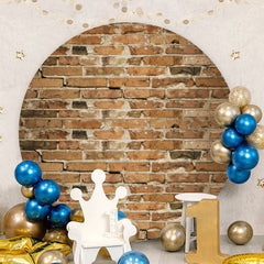 Aperturee - Circle Retro Style Bricks Birthday Backdrops
