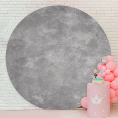 Aperturee - Circle Simple Grey Theme Happy Birthday Backdrop