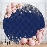 Aperturee - Circle Sliver Diamonds Blue Birthday Backdrop