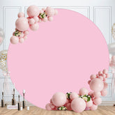 Aperturee - Circle Solid Color Round Pink Birthday Backdrop