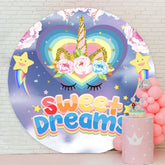 Aperturee - Circle Sweet Dreams Unicorn Birthday Backdrop