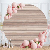 Aperturee - Circle Wooden Stripe Happy Birthday Backdrop