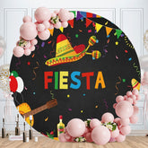 Aperturee - Color Fiesta Round Happy Birthday Party Backdrop