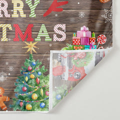 Aperturee - Color Snowman Ginger Wood Merry Christmas Backdrop