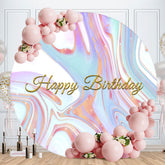 Aperturee - Colorful Abtract Texture Round Birthday Backdrop