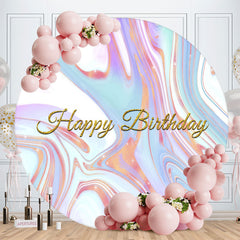 Aperturee - Colorful Abtract Texture Round Birthday Backdrop