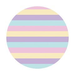 Aperturee - Colorful Stripes Round Happy Birthday Party Backdrop