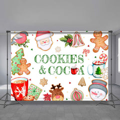 Aperturee - Cookies Cocoa Green White Santa Christmas Backdrop