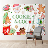 Aperturee - Cookies Cocoa Green White Santa Christmas Backdrop