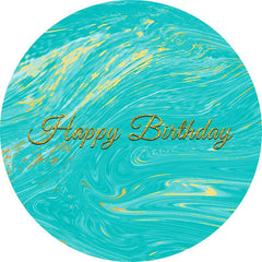 Aperturee - Cyan Abstract Texture Round Birthday Backdrop