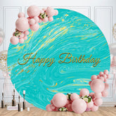 Aperturee - Cyan Abstract Texture Round Birthday Backdrop
