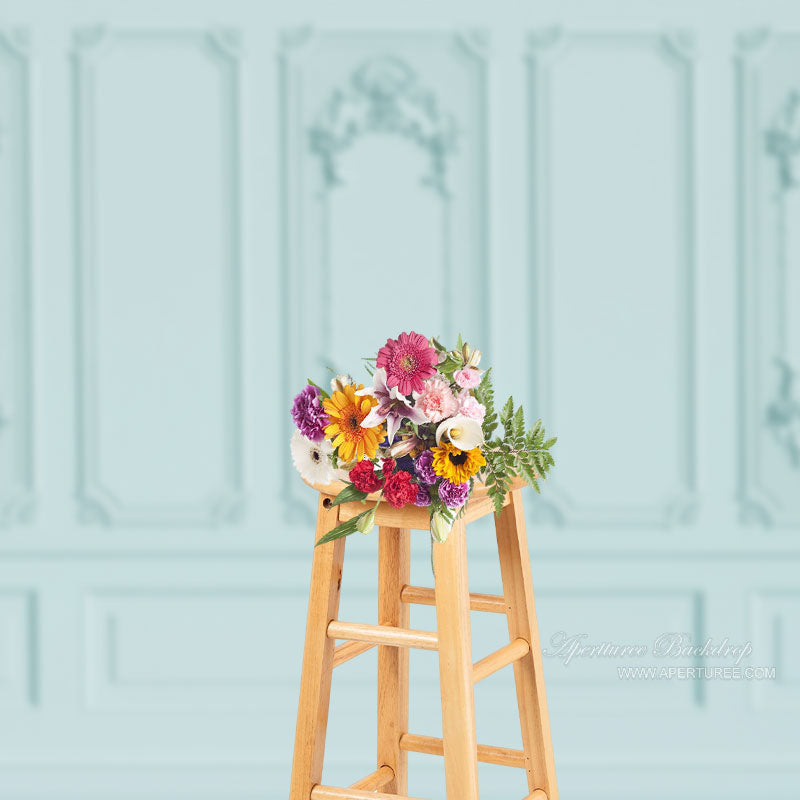 Aperturee - Cyan Vintage Texture Wall Backdrop For Photography