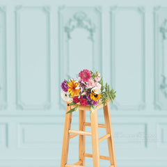 Aperturee - Cyan Vintage Texture Wall Backdrop For Photography