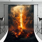 Aperturee - Deep Color Clouds Cross Volcano Easter Backdrop