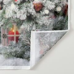 Aperturee - Deers Christmas Tree Snowy Cabin Xmas Backdrop