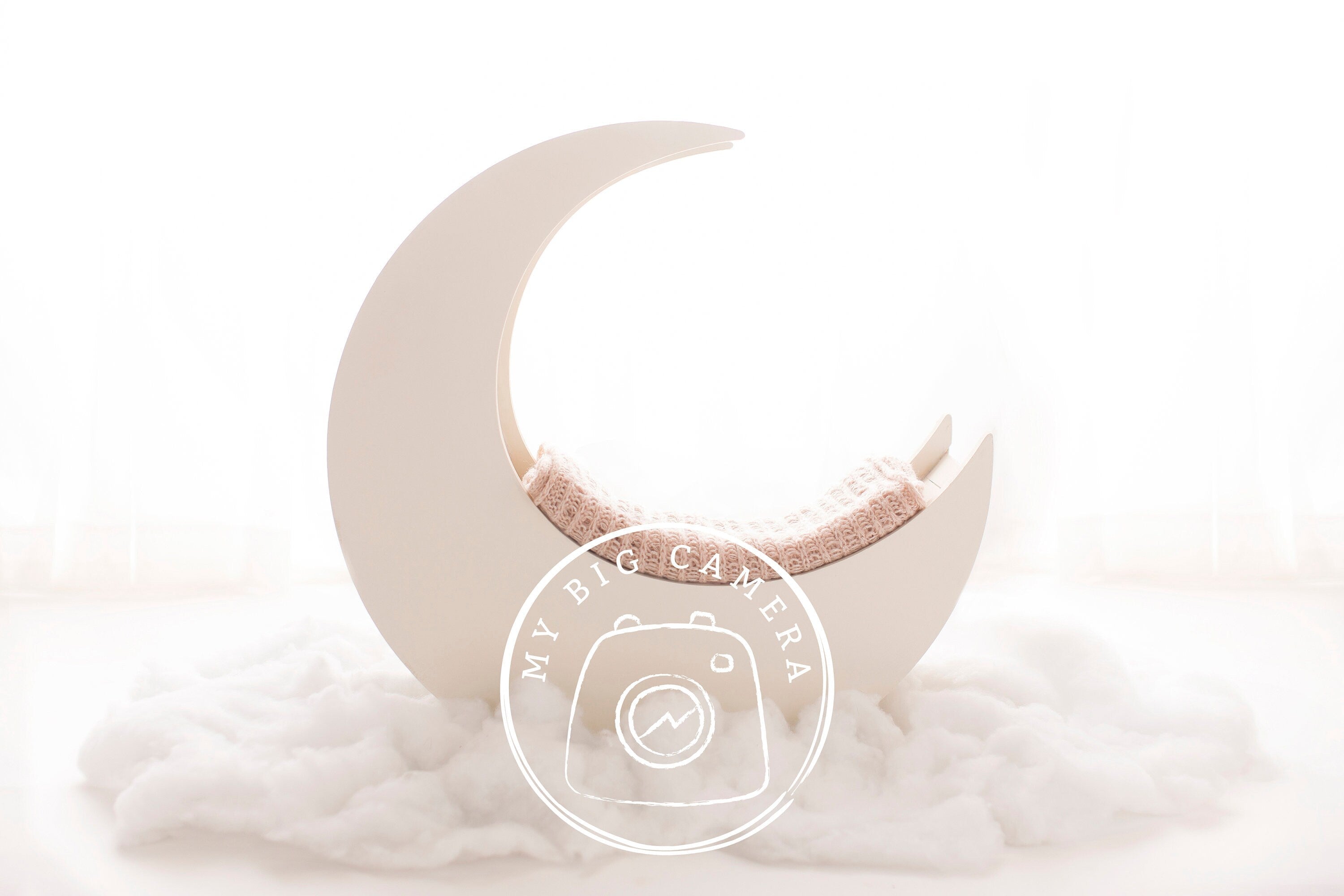 Aperturee - Dreamy Moon Backlit White Cloud Newborn Backdrop For Portrait
