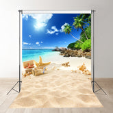 Aperturee - Drift Bottle Starfish Conch Beach Summer Photo Backdrop