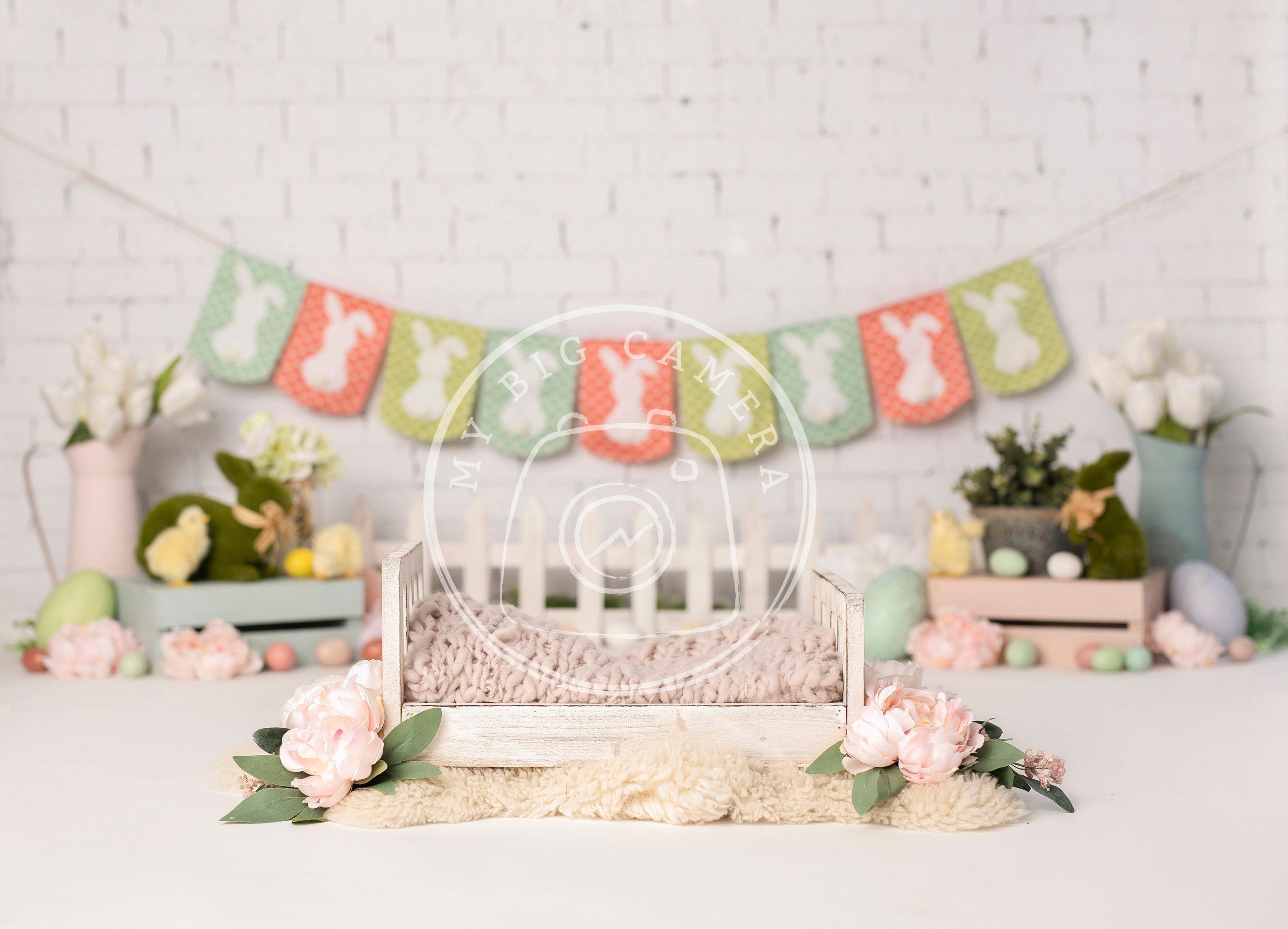 Aperturee - Easter Pastels Spring Bunnies Newborn Portrait Backdrop