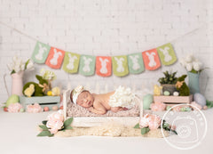 Aperturee - Easter Pastels Spring Bunnies Newborn Portrait Backdrop