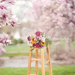Aperturee - Fence Daisies Flower Garden Spring Backdrop For Portrait