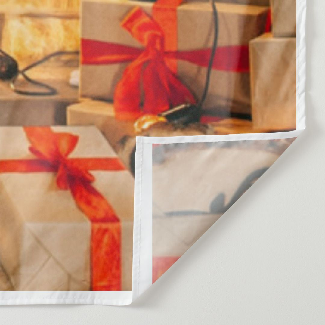 Aperturee - Fireplace Light Stock Ladder Christmas Backdrop