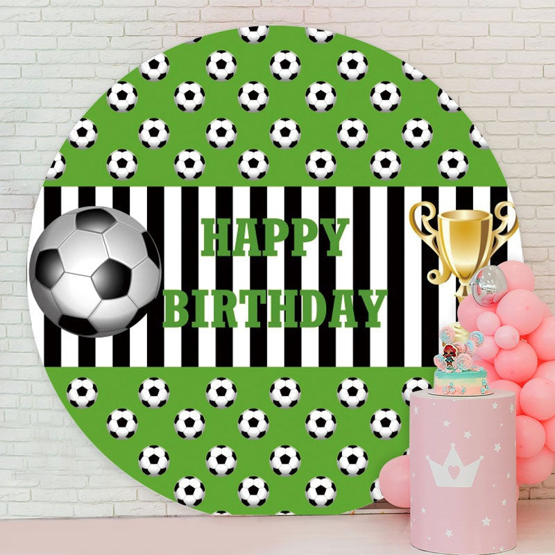 Aperturee - Football Champions League Round Happy Birthday Backdrop