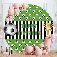 Aperturee - Football Champions League Round Happy Birthday Backdrop