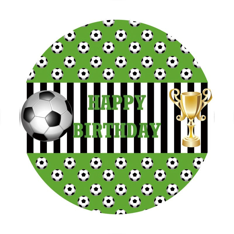 Aperturee - Football Champions League Round Happy Birthday Backdrop