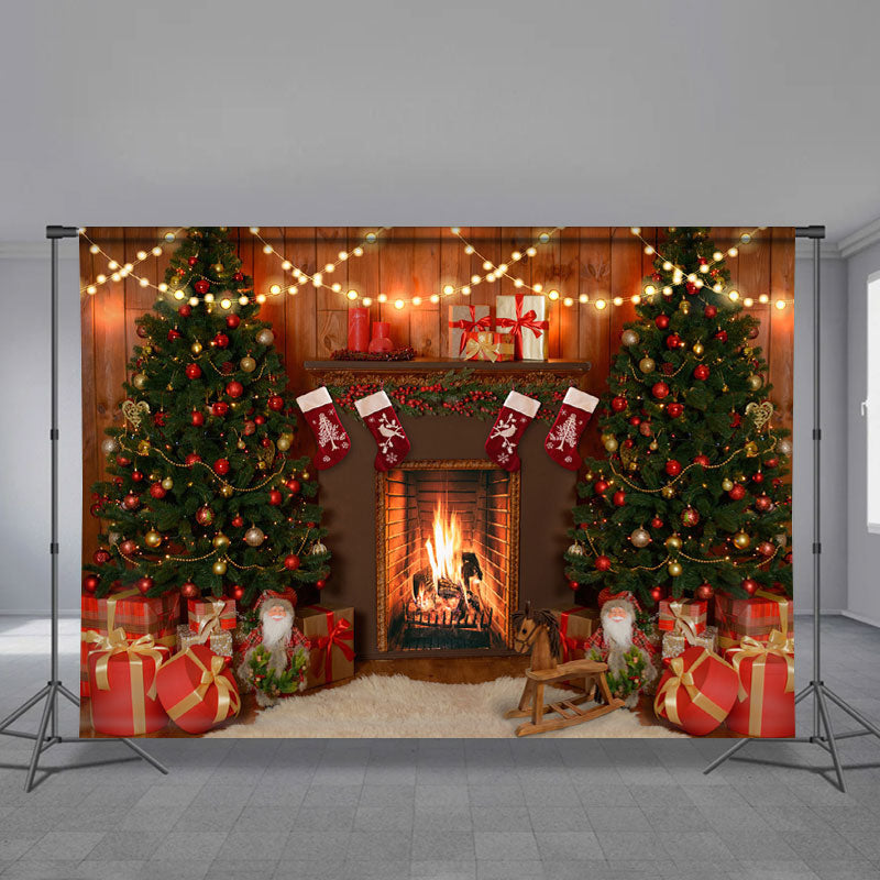 Aperturee - Glitter Light Sweet Home Merry Christmas Backdrop