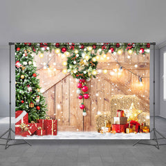 Aperturee - Glitter Snowy Merry Christmas Night Holiday Backdrop