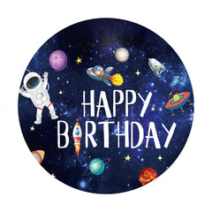 Aperturee - Glitter Universe Round Happy Birthday Backdrop
