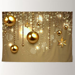 Aperturee - Gold Bauble Glitter Star Bokeh Christmas Backdrop