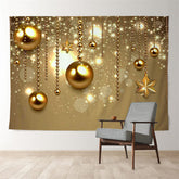 Aperturee - Gold Bauble Glitter Star Bokeh Christmas Backdrop