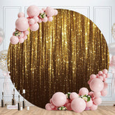 Aperturee - Gold Bokeh Glitter Round Birthday Party Backdrop