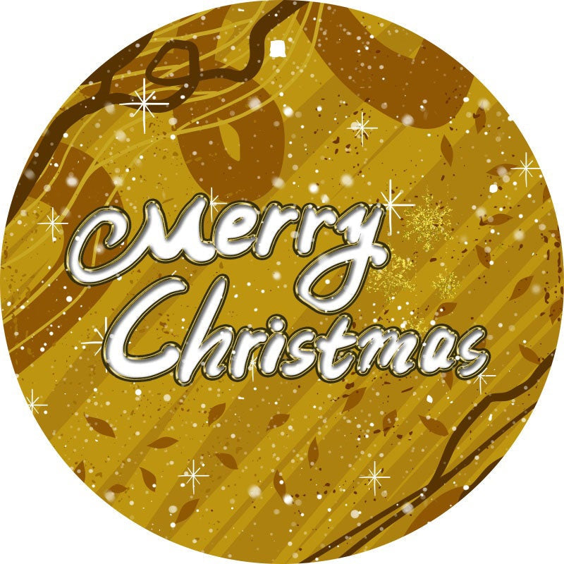 Aperturee - Gold Glitter Theme Circle Christmas Backdrop